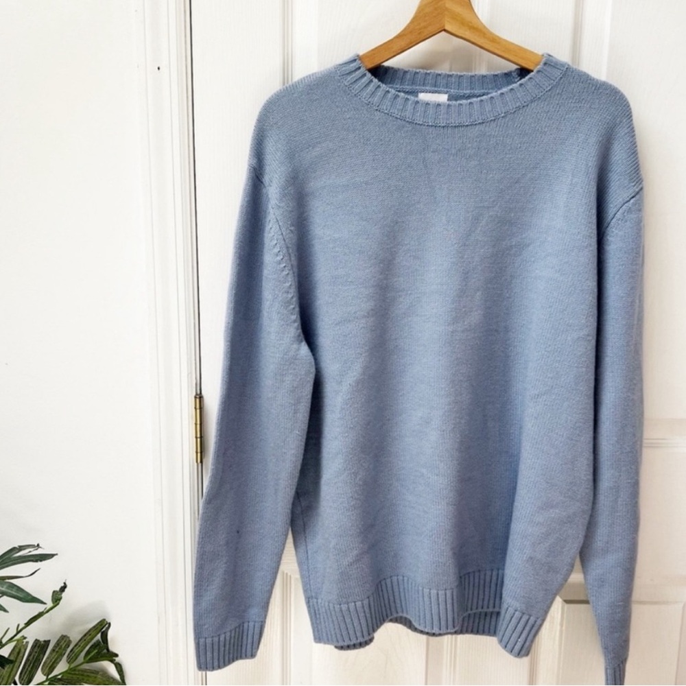 Zara Oversized Crew Neck Long Sleeve Sweater in Periwinkle